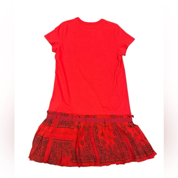 Sacai Bandana Print T-shirt Dress in Red Size 3/ US Large-10 - Picture 8 of 14